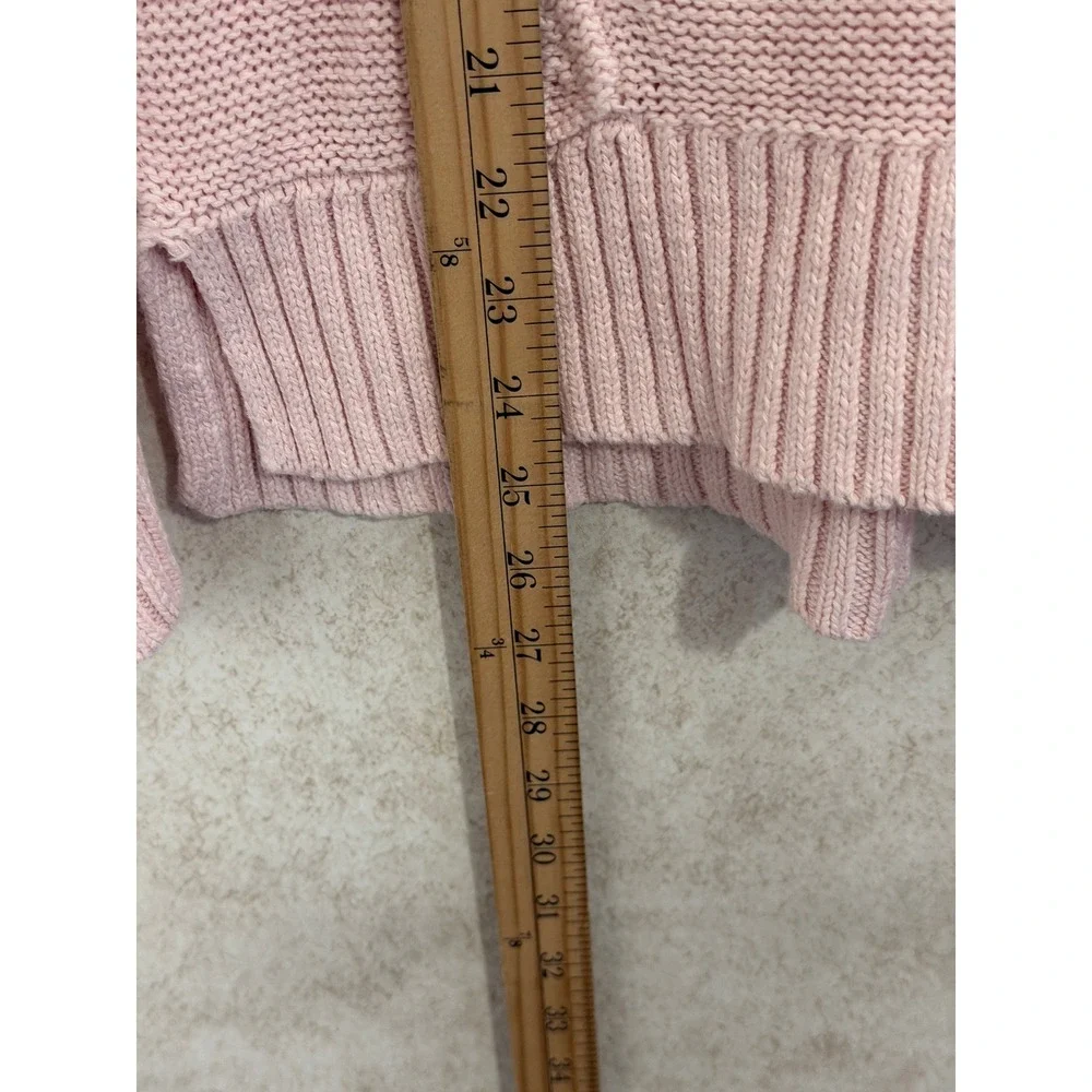 L.L.Bean Linen Cotton Blend Crew Neck Sweater Pink Size‎ Medium Coastal Preppy